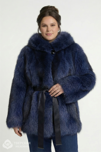 Шуба из енота «Мадам» капюшон