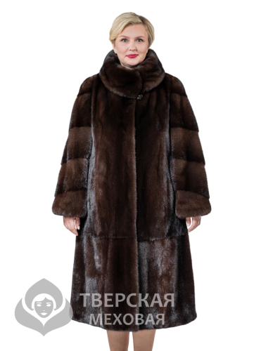 Норковая шуба «Графиня» воротник под соболь 115